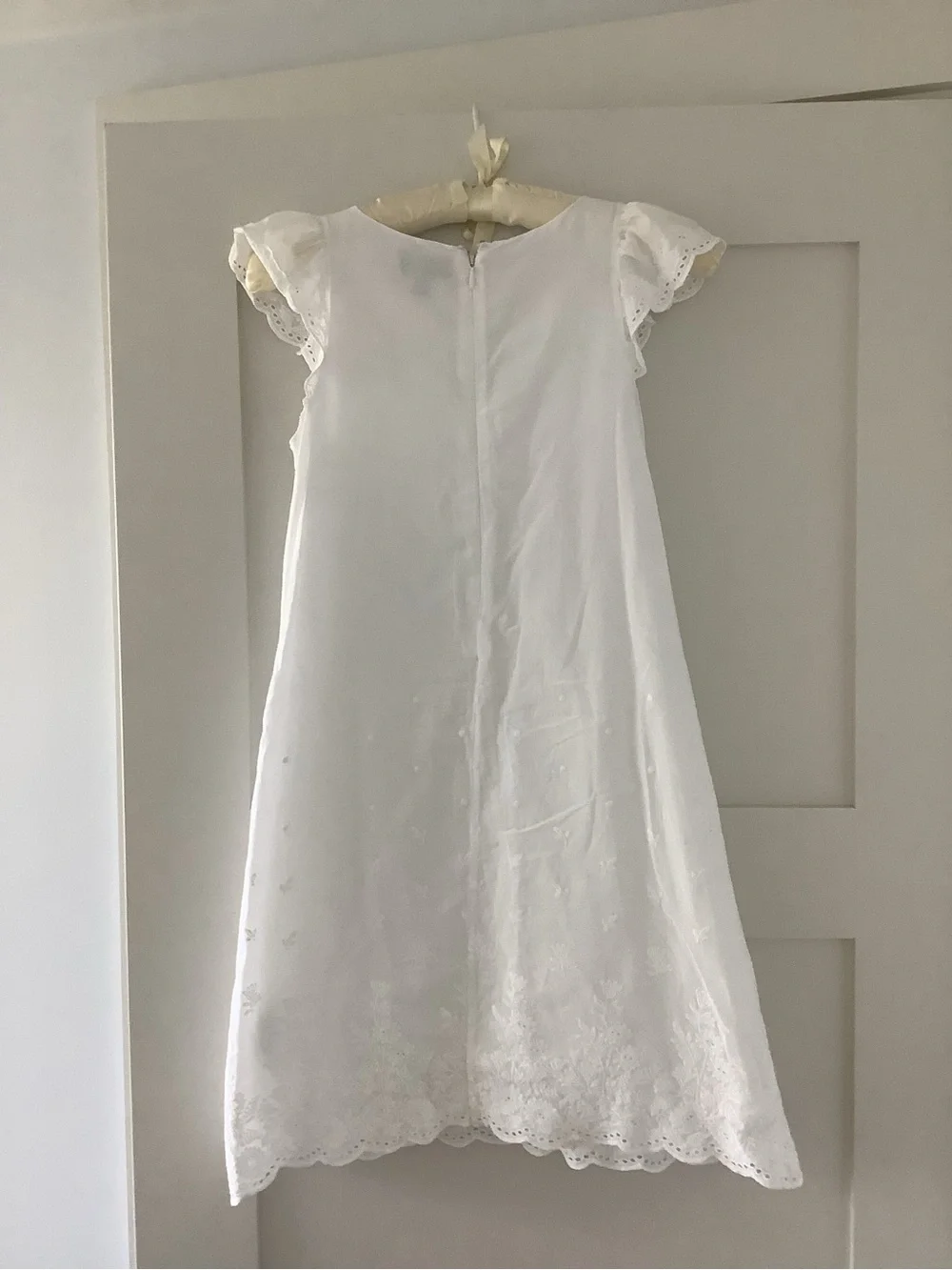 Ralph Lauren Girls’ Eyelet Cotton Voile Dress, Size 12, Excellent Condition